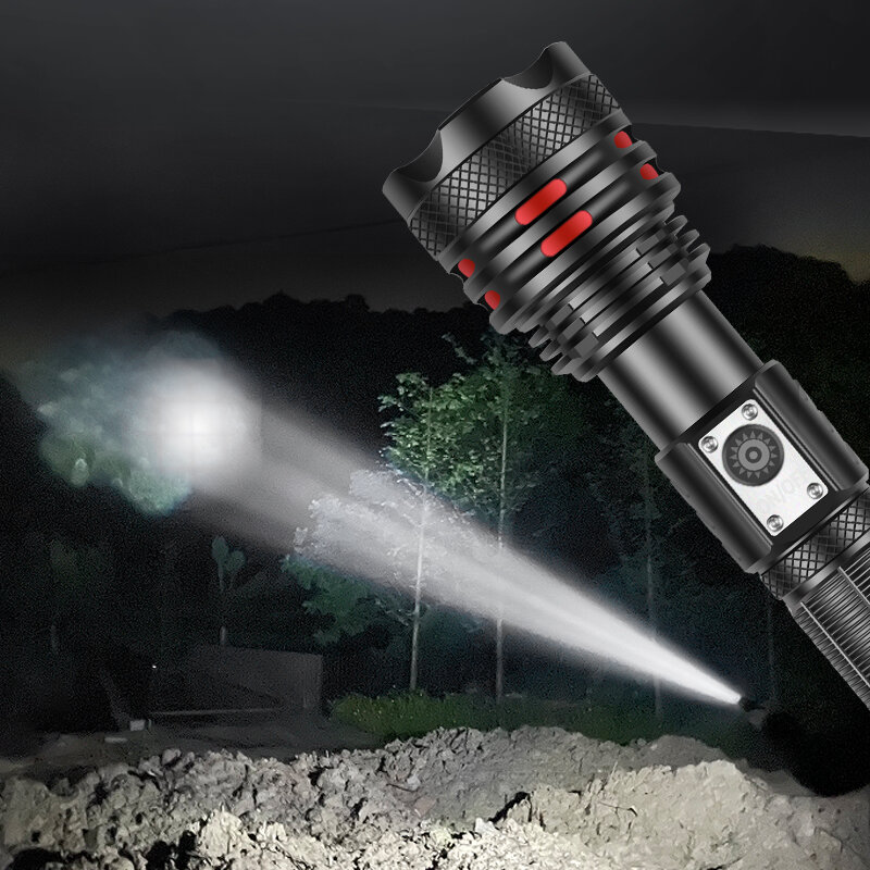 Tactical Flashlight Camping Lamp Convoy  Emergency Light Led Rechargeable Usb Torch Powerful Self Defense Women Camp Flashlights