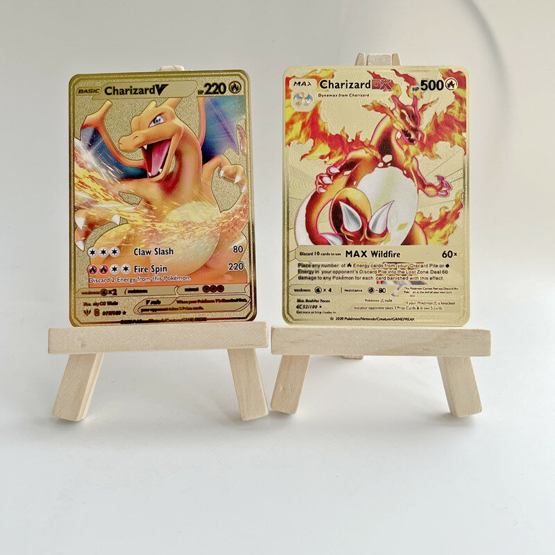 Pokemon Cards Metal Card V Card PIKACHU Charizard Golden Vmax Card Collection regalo collezione di giochi per bambini carte regalo di natale