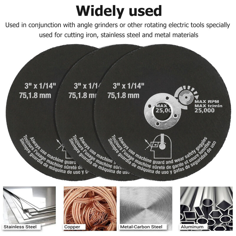 10 pçs 3 Polegada discos de roda de corte resina lâminas serra circular rápido cortar discos moedor ângulo profissional ferramentas rotativas energia