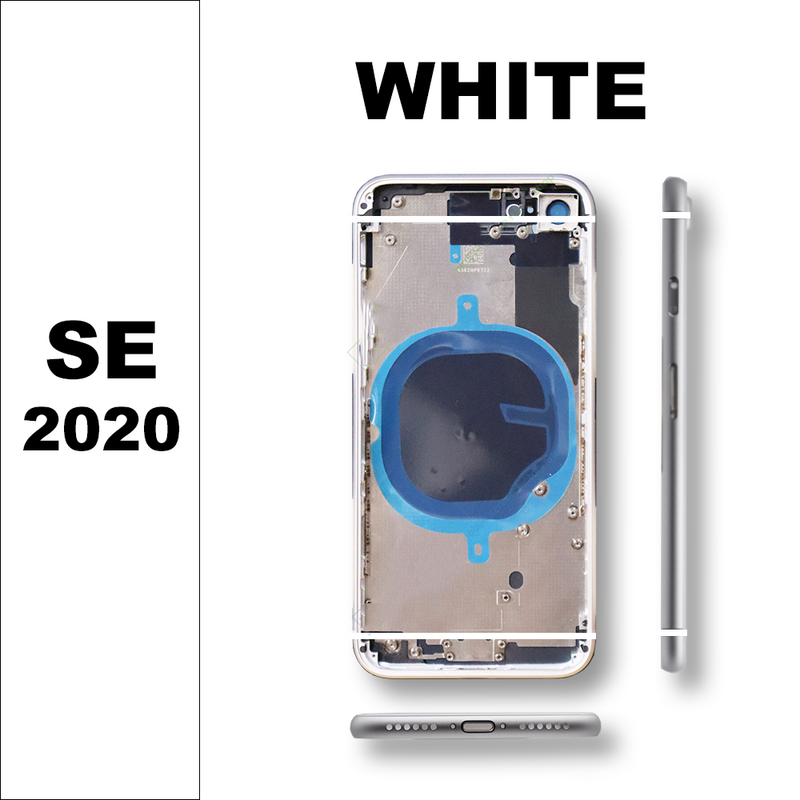 Habitação para o iphone se 2020 novo caso bateria de volta capa + meio caso quadro sim bandeja botão lateral peças ferramenta desmontagem se2020