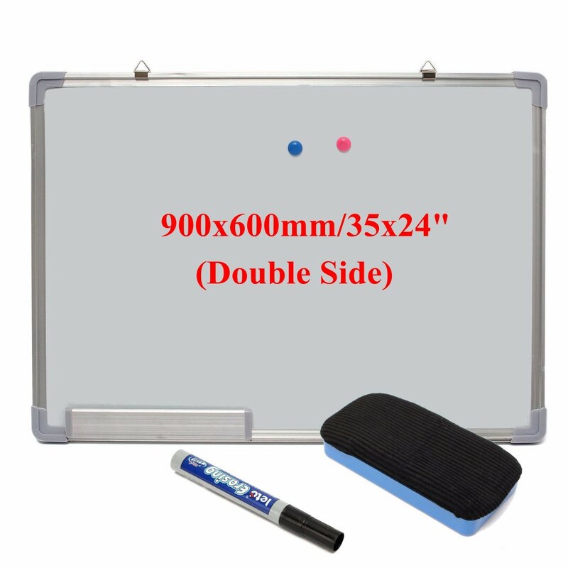 600x900MM Magnetische Whiteboard Schreibtafel Doppel Seite Mit Stift Löschen Magneten Tasten Für Büro Schule