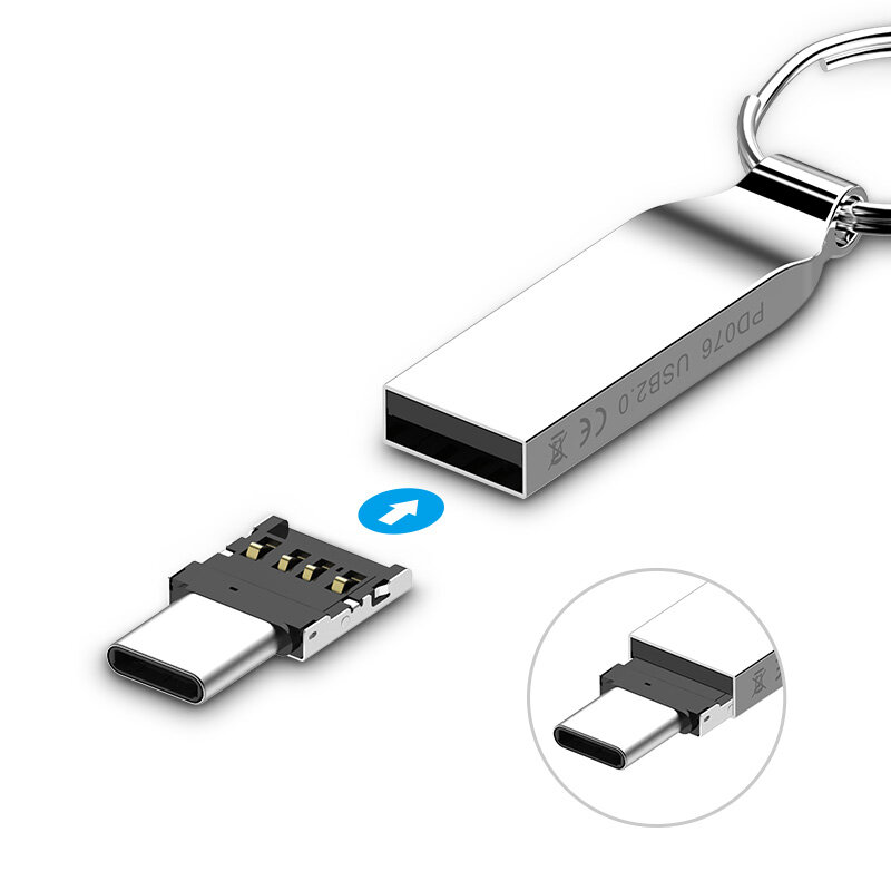 Conector de USB-C tipo C DM, convertidor de adaptador OTG macho a USB hembra para unidad Flash de teléfono y tableta Android, disco U