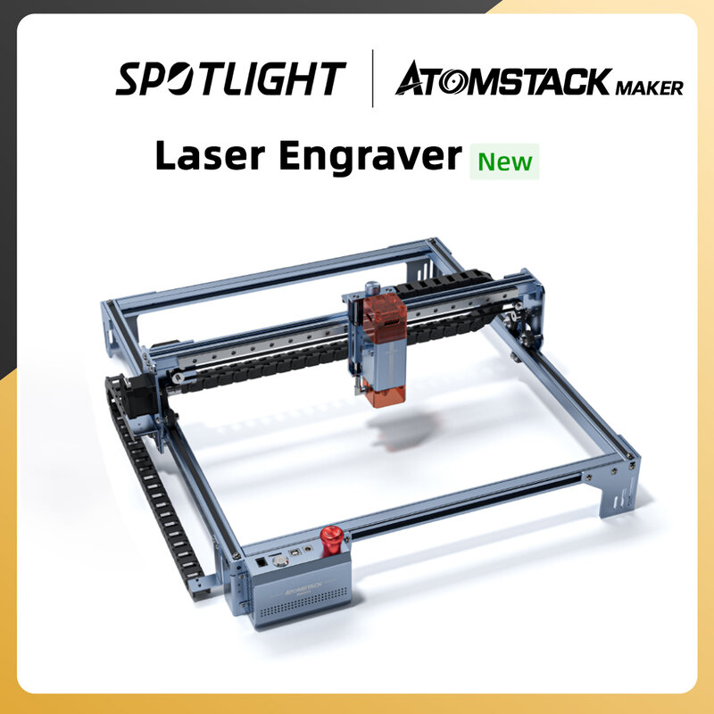 Pembuat Atomstack V2 Laser pengukir, mesin pemotong pengukir kecepatan tinggi fokus tetap ultra-tipis 6W/12W daya Laser 400*400