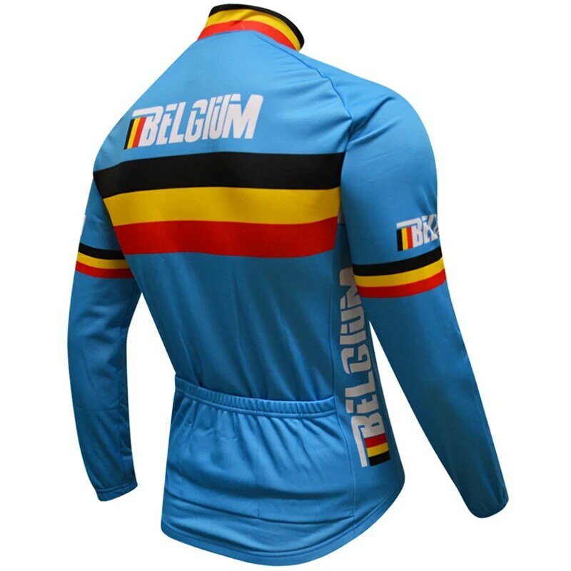 Belgium men manga longa camisa de ciclismo anti-uv à prova de vento mtb ou bicicleta de estrada roupas inverno velo & sem velo bicicleta wear jaquetas