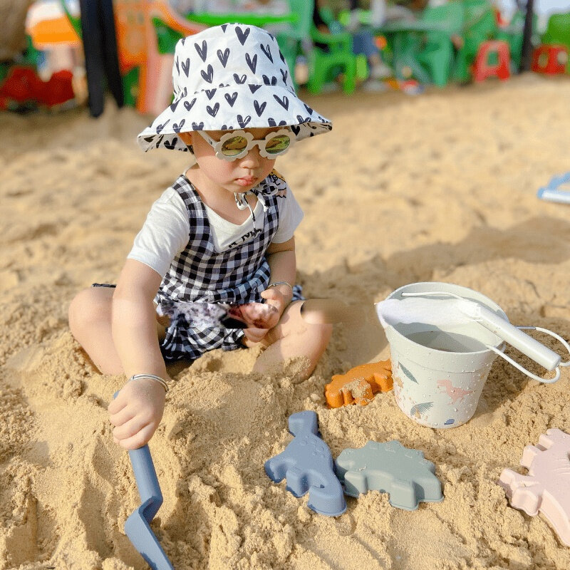 Силиконовые пляжные игрушки, детский набор инструментов для песка, детская игра в воду, забавная игра, форма с милыми животными, мягкая игру...