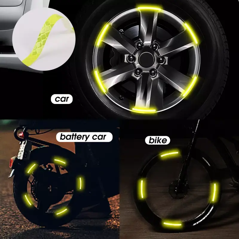 Tubo de aviso reflexivo luz para tira bicicleta estrada refletor da bicicleta mountain bike equitação roda aro raios montagem clipe