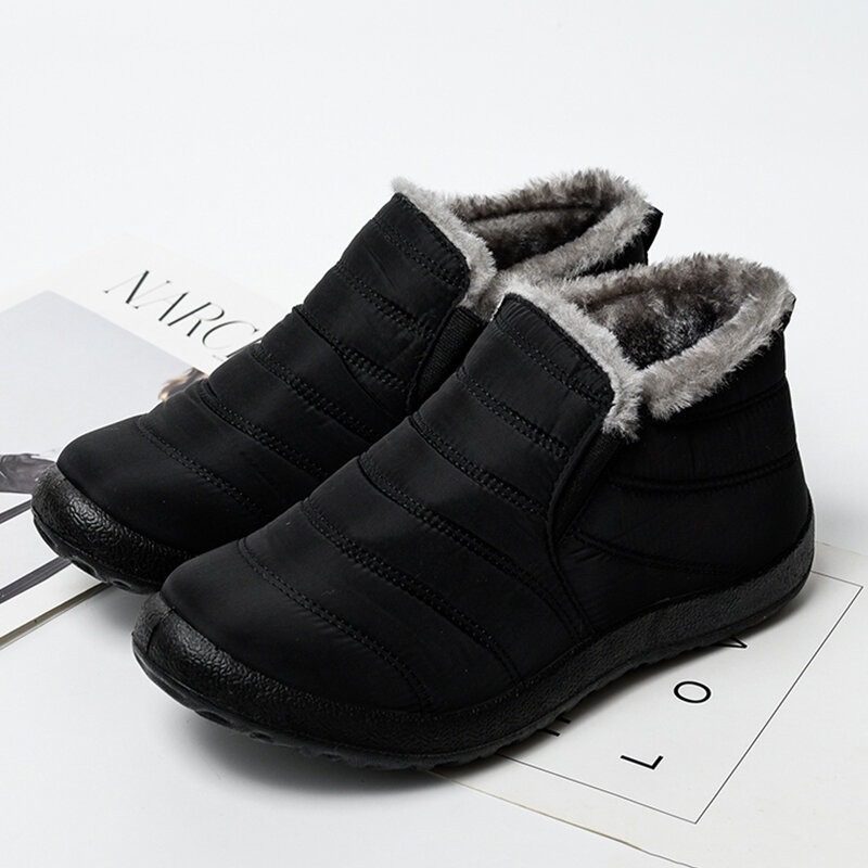 Zapatos planos cálidos De piel para Mujer, calzado ligero con plataforma hasta el tobillo, transpirables, para invierno