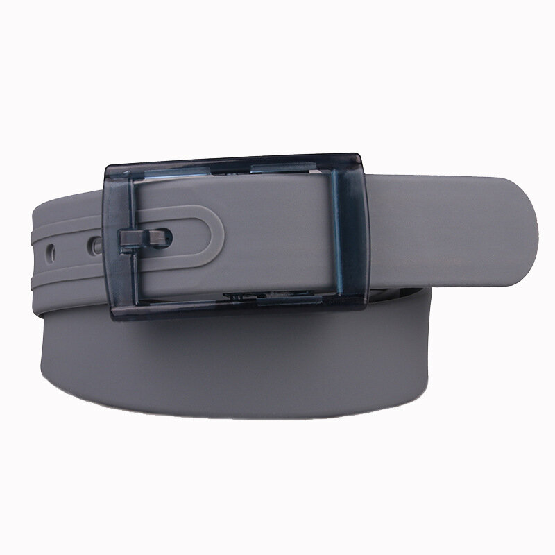 High Quality Silicone Belt Men's and Women's Belts Plastic Buckles Candy Colors Metal Free Security Checked Wholesale Belts