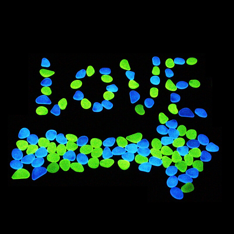 100/500Pcs Outdoor Lichtgevende Stenen Glow In Dark Pebbles Voor Tuin Aquarium Aquarium Decor 2-3cm Wit Mix Kleur Groothandel