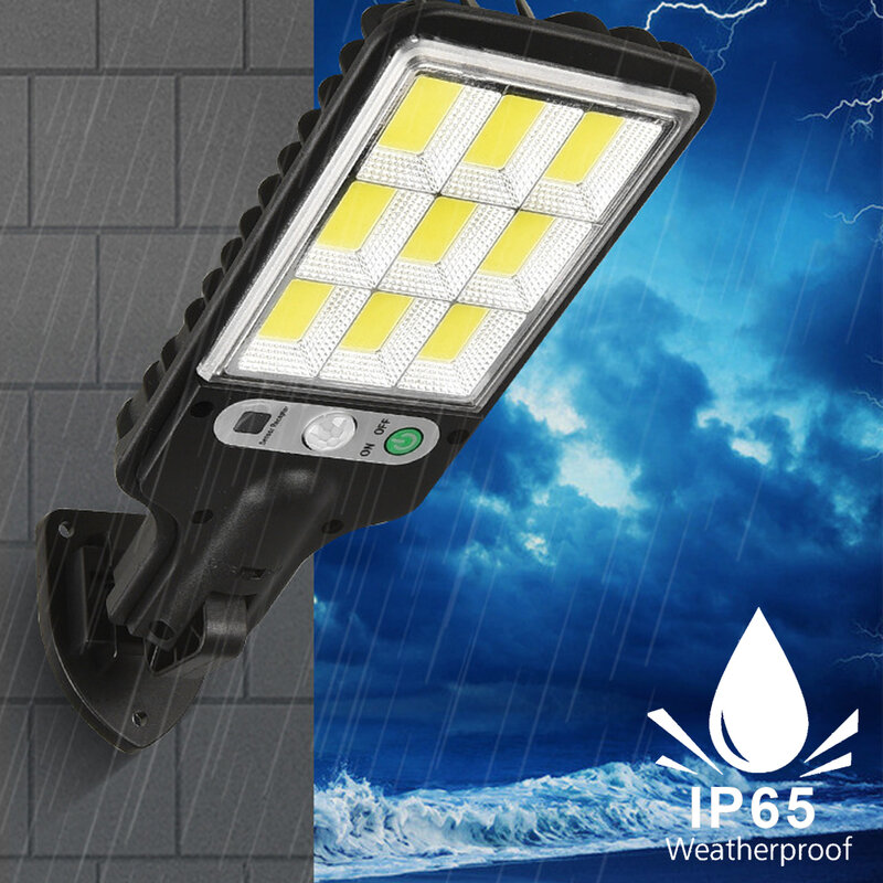 4 pçs 108cob luz solar led lâmpada de parede ao ar livre à prova dwaterproof água com sensor movimento para casa pátio caminho quintal piscina jardim iluminação