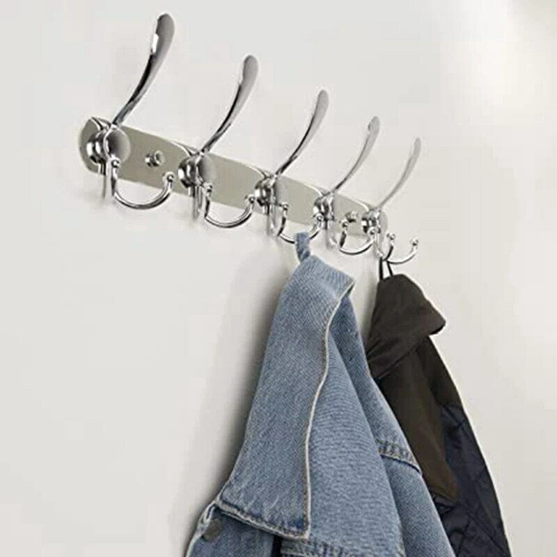New 2Pcs Coat Hooks for Wall - Stainless Steel Coat Racks- Heavy Duty Coat Hooks Wall Mounted - Coat Hanger for Clothes