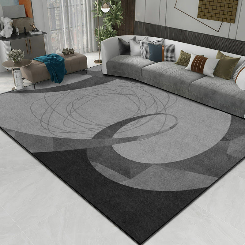 Alfombra gris de lujo para decoración de sala de estar, alfombra grande de estilo nórdico para el hogar, dormitorio, salón, puerta de entrada