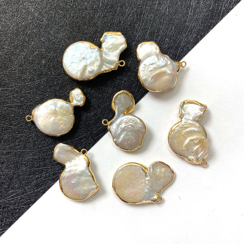 Wykwintne naturalna perła słodkowodna nieregularny wisiorek 18-40mm urok mody tworzenia biżuterii naszyjnik DIY kolczyki akcesoria 1 sztuk
