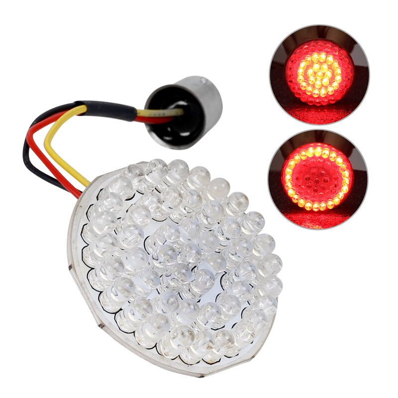 2 "LED 1157 Turn Signal przednia i tylna lampa 72LED wkładka przydymione soczewki reflektor motocyklowy lampa do jazdy włącz sygnał akcesoria