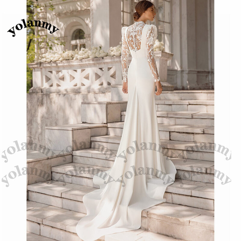 Yolanmy 5 pastrolトランペットのウェディングドレス花嫁のための女性2023レースvestidoデcasamentoプラス