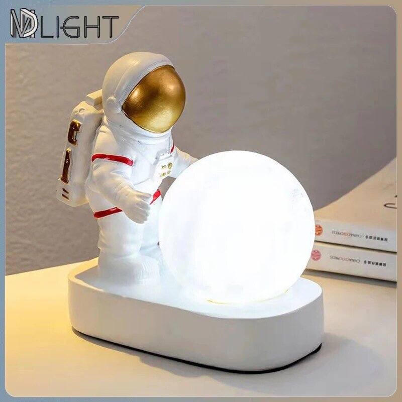 Ночник в форме астронавта, оптовая продажа, светодиодный аварийный светильник в скандинавском стиле, креативный дизайн, украшение для спальни, прикроватная лампа