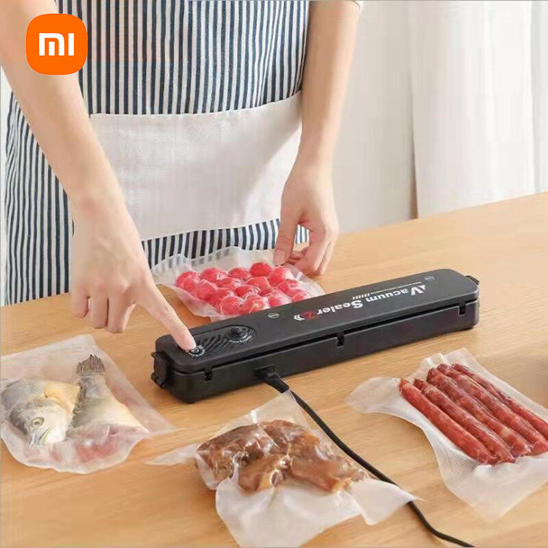 Mesin Vakum Makanan Otomatis Xiaomi Alat Dapur Segel Vakum Penjaga Makanan Mesin Kemasan Rumah Tangga Komersial