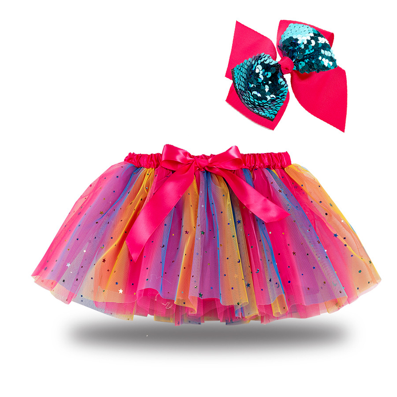 2022 nuovi vestiti per bambini gonna Tutu vestiti per bambina Mini Pettiskirt colorati ragazze festa danza arcobaleno gonne in Tulle 12M-8Y
