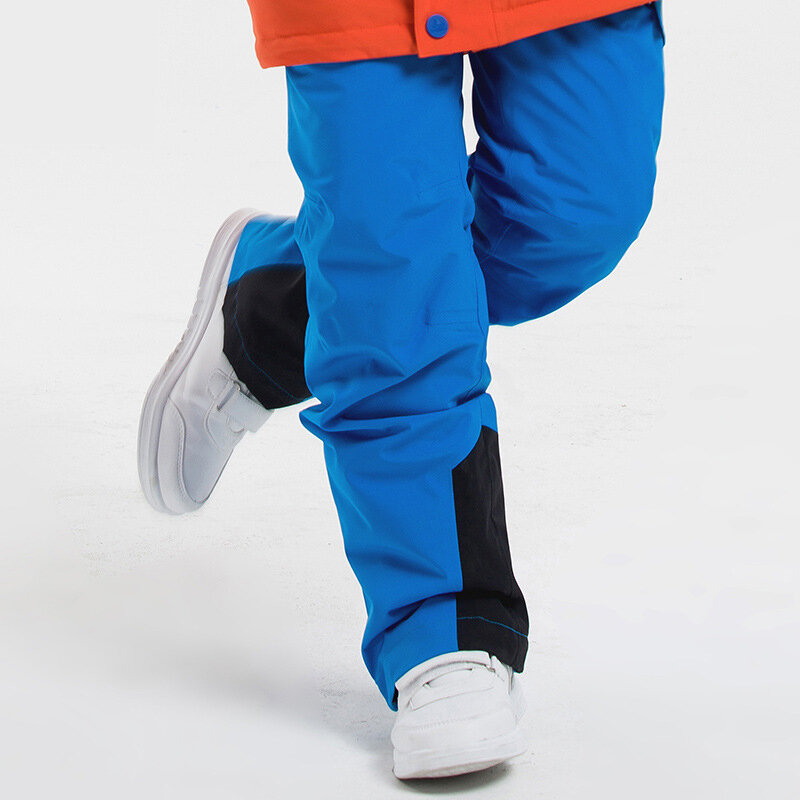 Novo grosso quente jaqueta de esqui crianças à prova de vento à prova dwindproof água jaquetas snowboard calças inverno meninos esportes ao ar livre pano