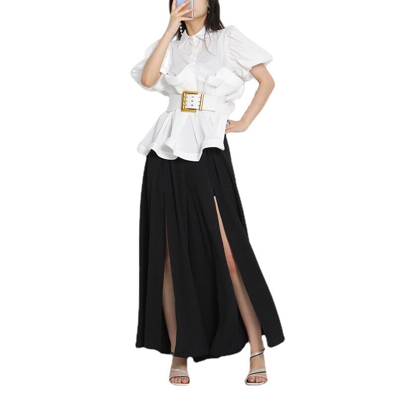 Luxury Designer Fashion Blouses Women Elegant Shirts For Female Clothing Long Sleeve Tops Summer 2022 Korean Tunics Office Wear