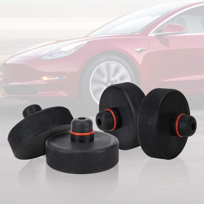 4Pcs Gummi Hebe Jack Pad Adapter Werkzeug Chassis Fall für Tesla Modell 3 Modell S Modell X Jack Lift punkt Unterstützung Auto Zubehör