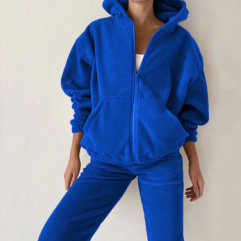 Autumn 2022 Women's Brand Velvet Fabric Tracksuits Velour Hoody Track Suit Hoodies and Pants Oversized Sportswear Two Pieces Set