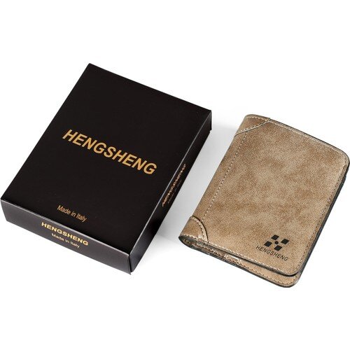 Hengsheng masculino curto nubuck couro titular do cartão carteira de alta qualidade à moda para masculino cartilha masculina