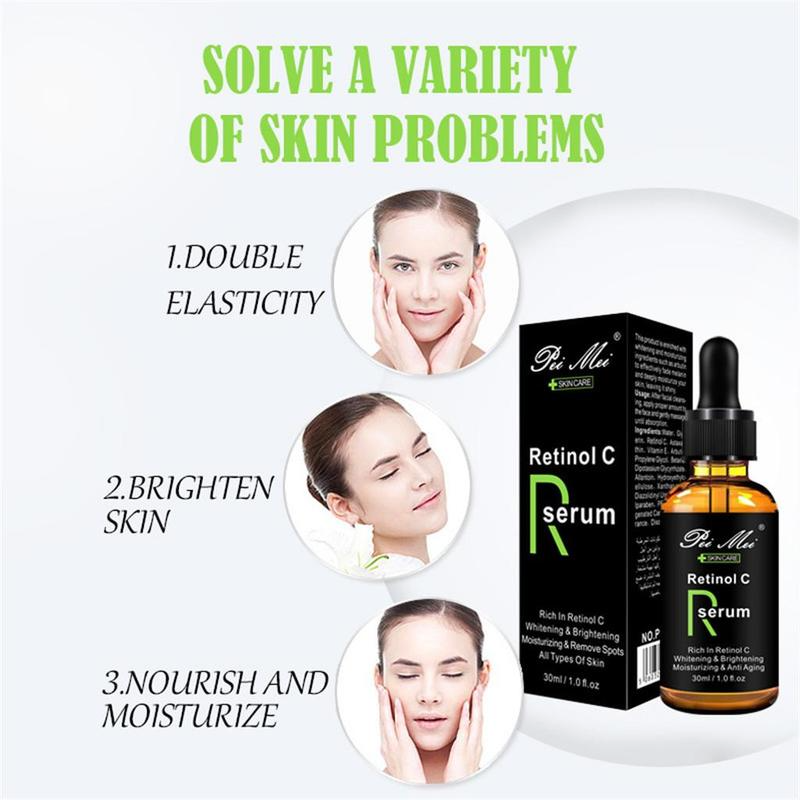 Sérum pour le visage à la vitamine C, blanchissant, éclaircissant, hydratant, améliore la rugosité, éclaircit les taches, acide hyaluronique, Essence pour le visage