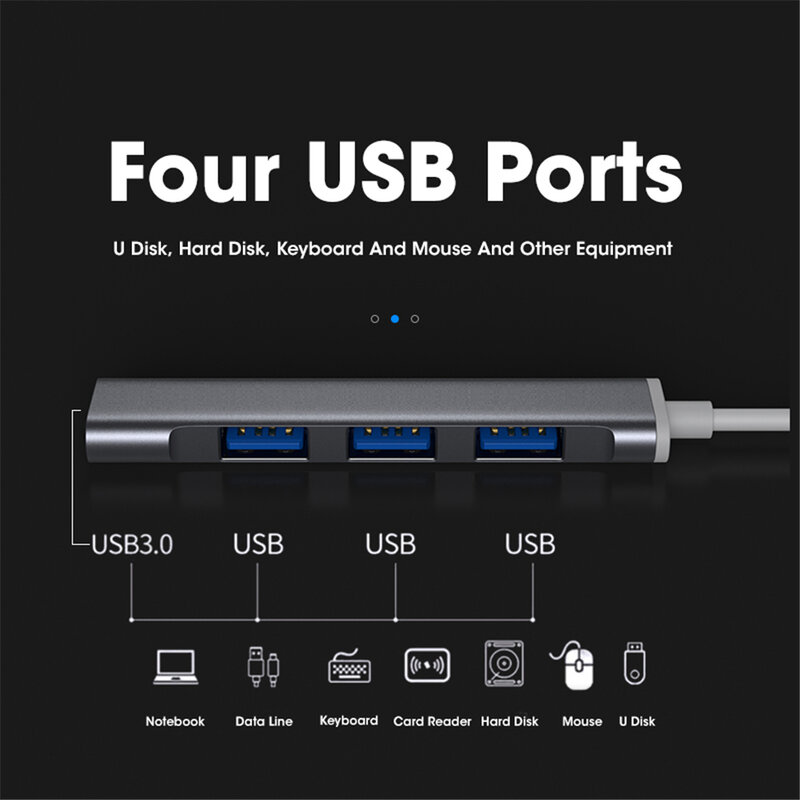 USB C HUB 3,0 Typ C 3,1 4 Port Multi Splitter Adapter OTG Für Lenovo HUAWEI Xiaomi Macbook Pro 13 15 Air Pro PC Zubehör