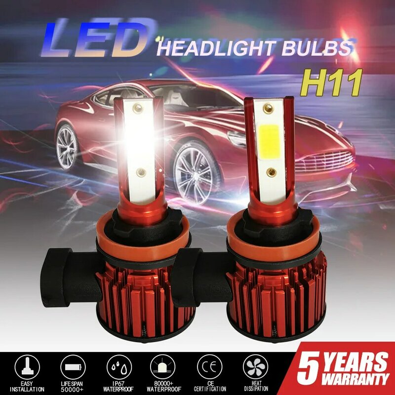 Faros LED antiniebla para coche, bombillas de 12V, H7, 20000LM, 6000K, 80W, H11, 9005, 9006, 5202, H1, H4, 9007, 2 uds.