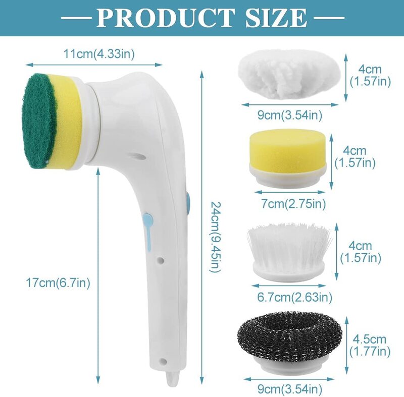 Electric Cleaning Brush Cleaning Gadget Kitchen Cleaning Items Electric Scrubber Electrical Brush Rotating Wireless Cleaner
