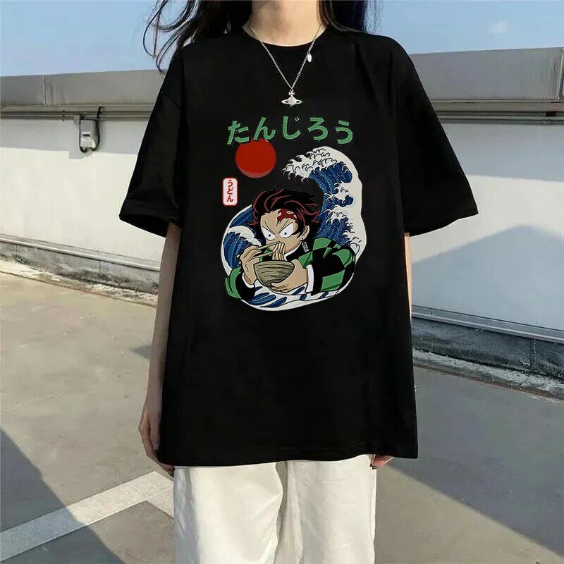 Women's T Shirt Tengen Uzui Ninju Mice T Shirts Kimetsu No Yaiba Tee Shirt Tanjiro Oversized T-Shirt Demon Slayer Unisex Summer