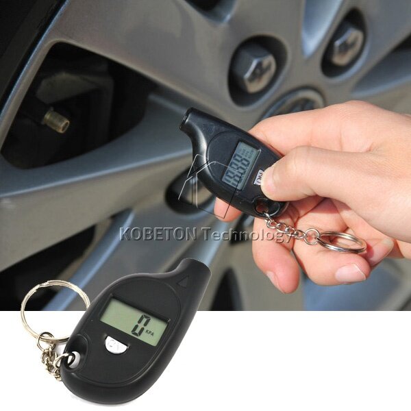 Manomètre de pression de pneu à affichage numérique, Mini-porte-clés Portable de Style PSI, Kpa