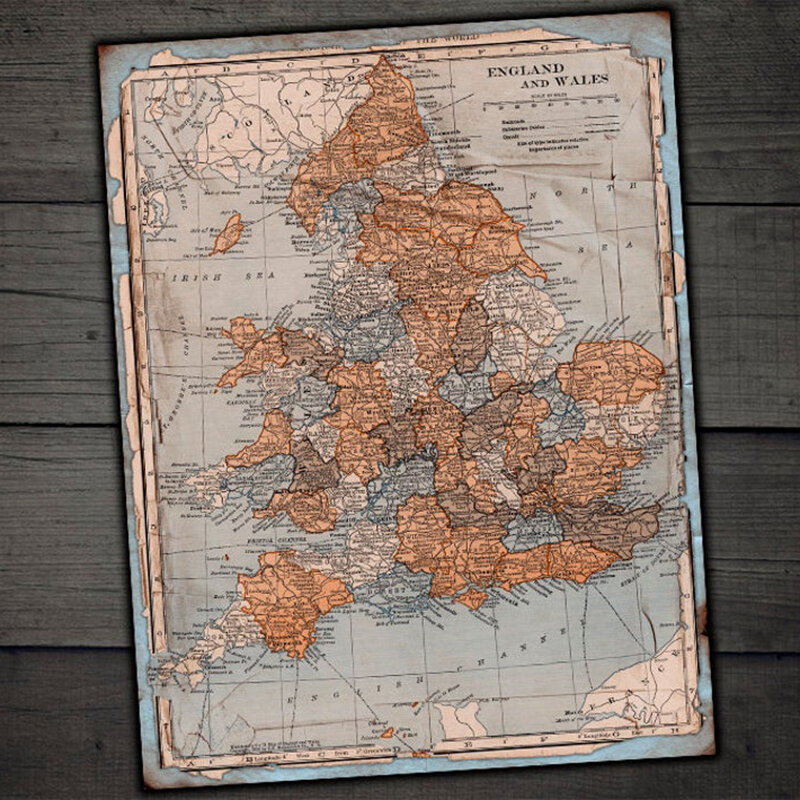 Mapa inglês do vintage vela viagem bolso adesivo lixo diário material presente envoltório diário álbum decorar feliz projeto