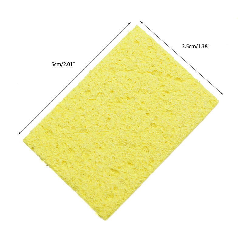 Líquido de limpeza amarelo da esponja da limpeza de 5/10 pces para o ferro de solda bonde duradouro da soldadura
