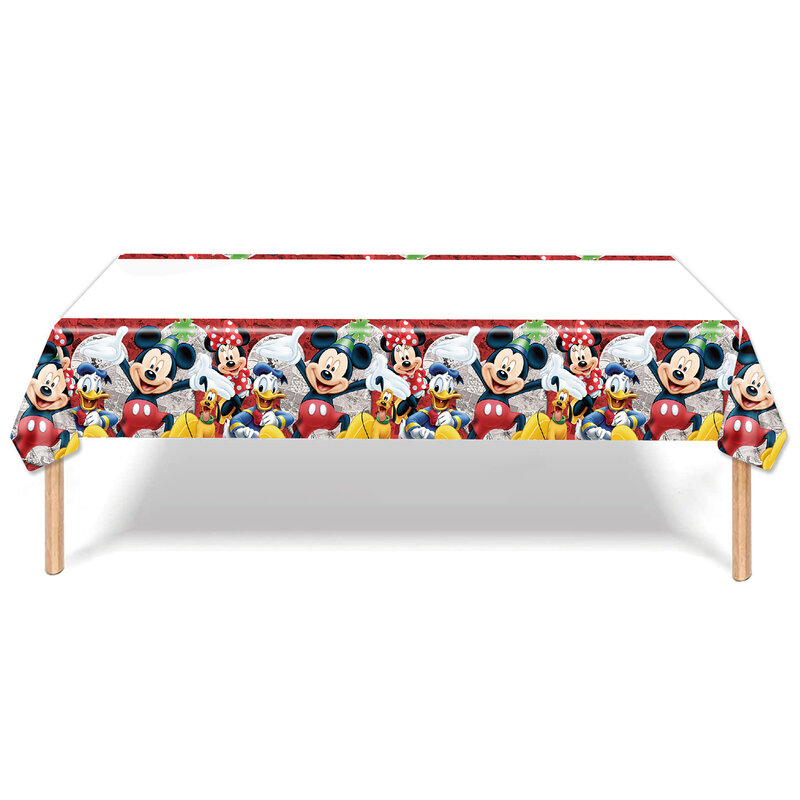 Mickey Mouse Verjaardagsfeestje Decoraties Cup Plaat Servet Stro Cake Topper Tafelkleed Ballon Wegwerp Servies Baby Shower
