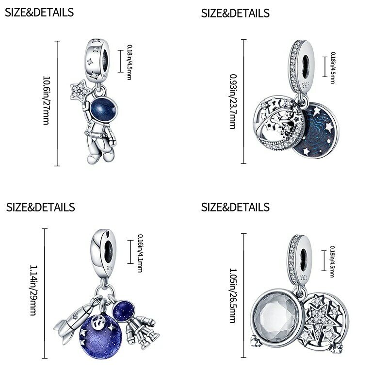 Compatible con collar de pulsera Pandora Original 925, cuentas de Color plateado, Serie de abalorios para mujer, cuentas de plata 925, joyería artesanal