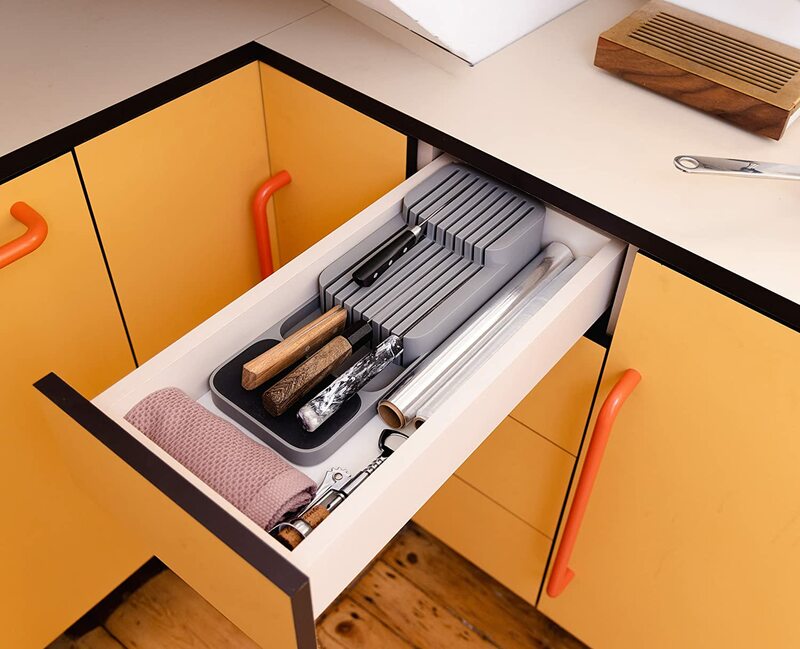 Faca de plástico gaveta organizador faca armazenamento caso bandeja facas separação drawerstore faca organizador acabamento caixa de armazenamento