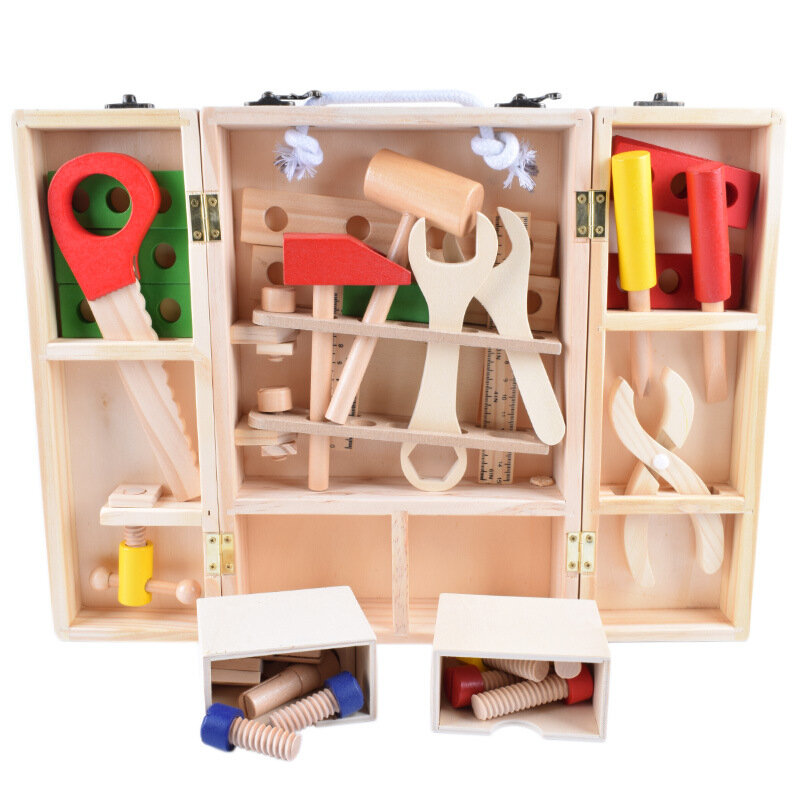 Разборка и сборка игрушек, деревянный портативный многофункциональный набор инструментов «сделай сам», инструмент для ремонта, развитие рукоделия