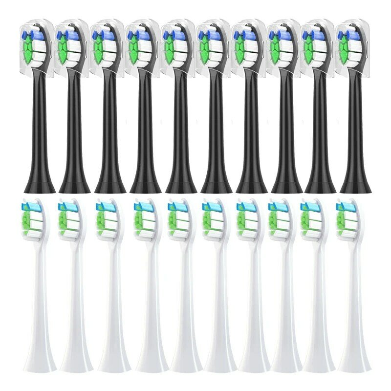 Têtes de brosse à dents de rechange pour Philips HX6064, HX6930, HX6730, soniques, brosse à dents électrique, aspirateur doux, buses à poils DuPont, 10 pièces