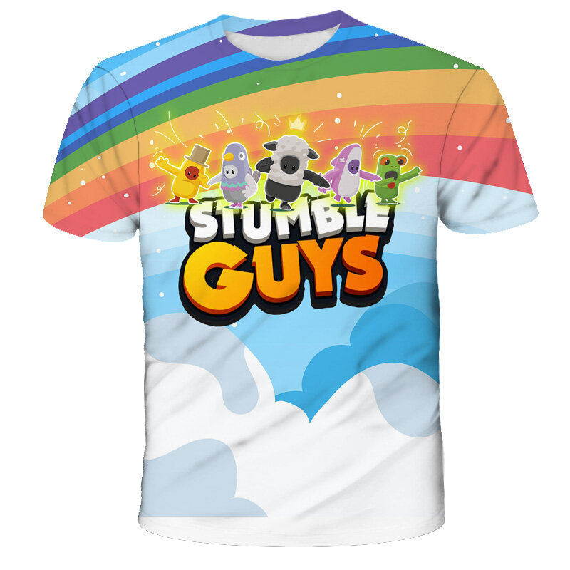 Hot Games Stumble Guys 3D Printing T-shirts Baby Girls Tops Children Cartoon Short Sleeve Kids Boys T-shirt Casual Tee Shorts
