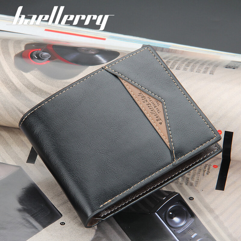 Business Vintage Men's Wallet Bifold Male Money Bag Mini Short Mens Clutch Coin Purse Card Holder Wallet High Quality PU Leather