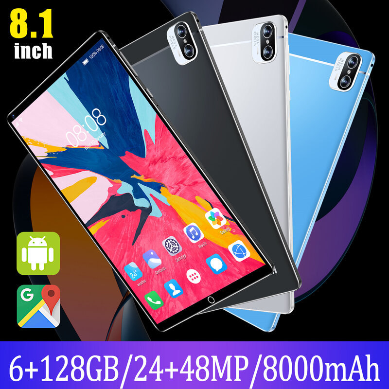 Tablette PC Android 12 Global Pad X5 5G, Google Play, écran de 8000 pouces, caméra de 48mp, Deca Core, double SIM, 6 go de RAM, 8.1 go de ROM, GPS, 128 mAh