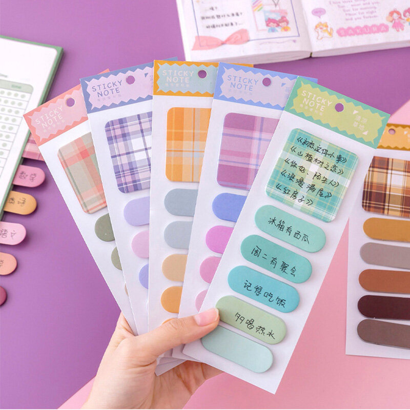 Kawaii Sticky Notes Colorful Memo Pad Sticky Notes 120 Sheets/Pack Index Bookmark Self-Stick Note Office School Supplies