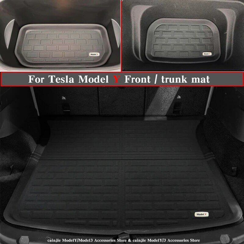 Коврики напольные для Tesla Model 3 Y 2022, противоскользящие водонепроницаемые коврики для багажника с левой и правой стороны для вождения в любую ...