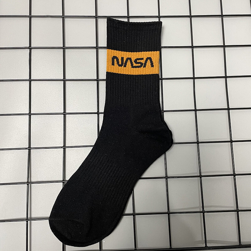 Носки NASAs модные хлопковые для мужчин и женщин, классные спортивные баскетбольные носки средней длины, уличная одежда, носки для скейтборда ...