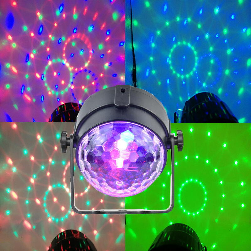 Mini Sound/Remote LED Magic Ball Light DJ Lighting Disco Ball Strobe Club Lamp  Magic Mini Led Stage Lights For Christmas Home