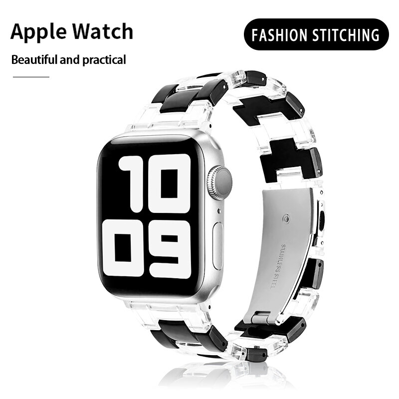 Ремешок полимерный прозрачный для apple watch band 42 мм 40 мм, браслет для смарт-часов iwatch series 7 6 5 4 3 2 1SE 41 мм 45 мм