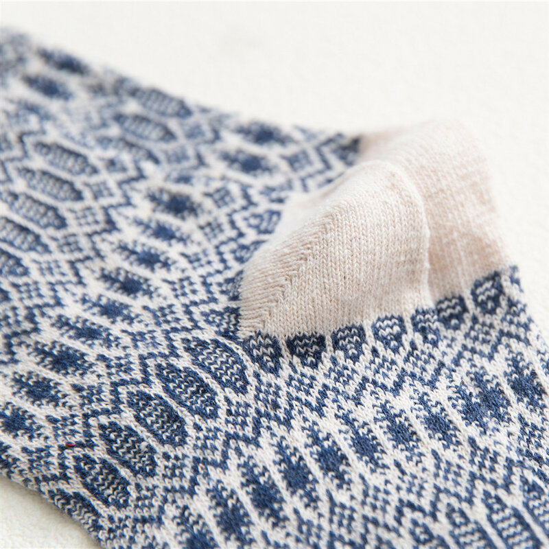 Lote de 5 pares de calcetines personalizados para mujer, medias de lana gruesa y cálida, estilo nacional, regalo de Navidad personalizado, calidad
