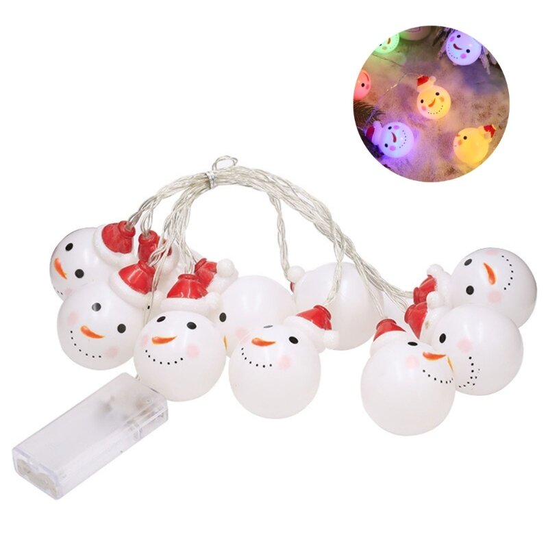 Luci di stringa di natale luci di stringa di pupazzo di neve a batteria luce di ghirlanda a LED per la decorazione dell'albero di natale